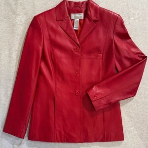 Vintage Soft Supple Red Leather Liz Clairborne Jacket
